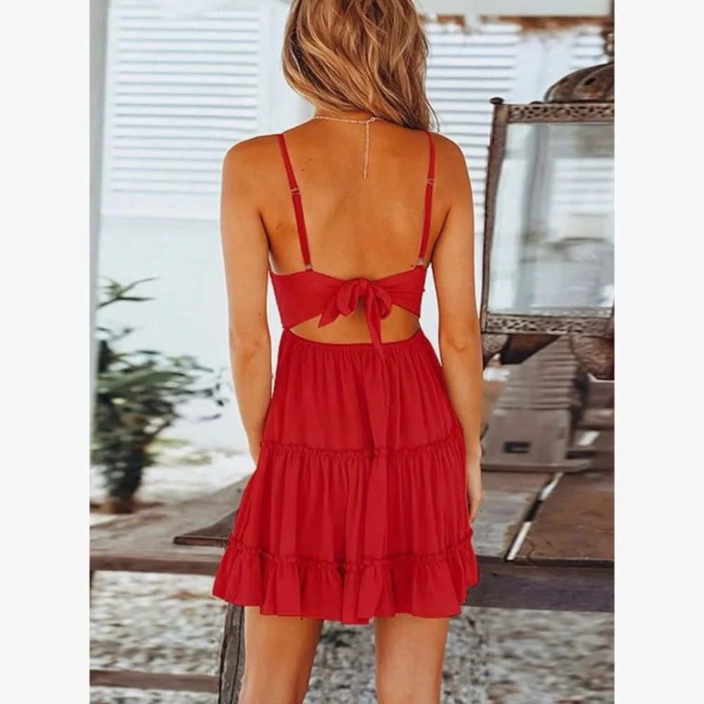 Amazon Red Mini Dress - Picture 2 of 2